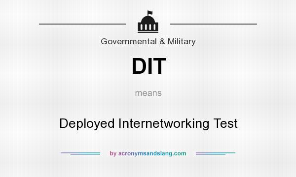 What does DIT mean? It stands for Deployed Internetworking Test