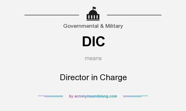 What does DIC mean? It stands for Director in Charge