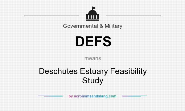 What does DEFS mean? It stands for Deschutes Estuary Feasibility Study