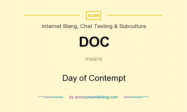 What does DOC mean? It stands for Day of Contempt