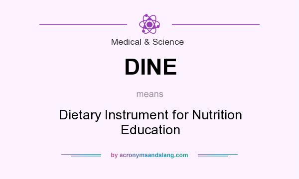 What does DINE mean? It stands for Dietary Instrument for Nutrition Education