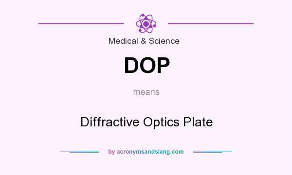What does DOP mean? It stands for Diffractive Optics Plate