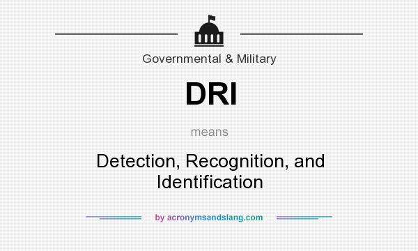 What does DRI mean? It stands for Detection, Recognition, and Identification