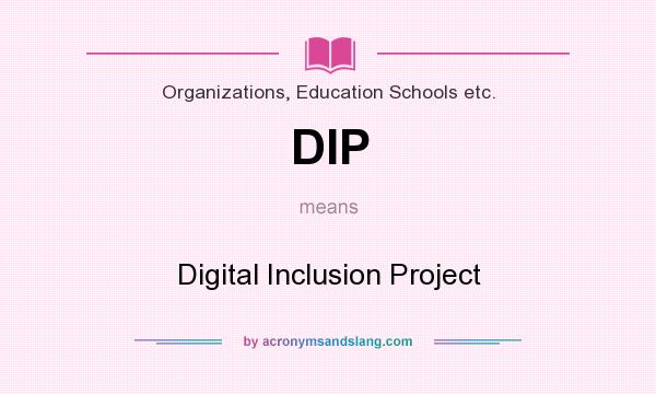 What does DIP mean? It stands for Digital Inclusion Project