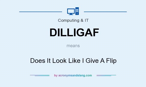 What does DILLIGAF mean? It stands for Does It Look Like I Give A Flip