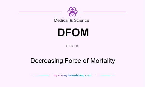 What does DFOM mean? It stands for Decreasing Force of Mortality