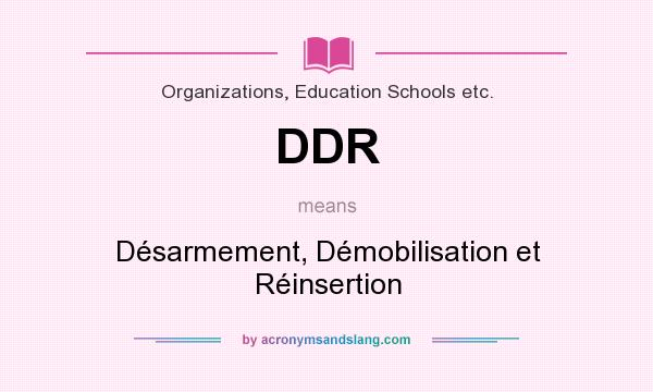 What does DDR mean? It stands for Désarmement, Démobilisation et Réinsertion