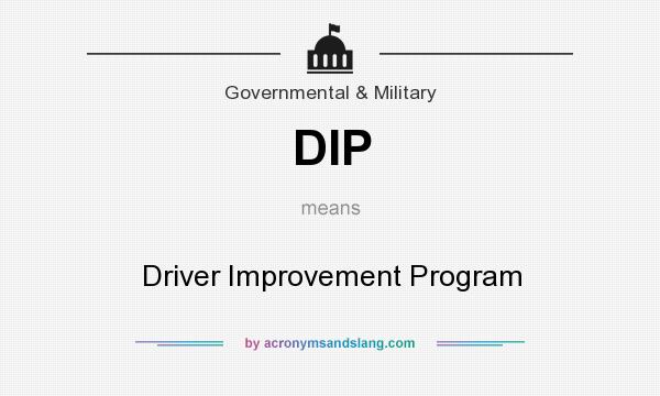 What does DIP mean? It stands for Driver Improvement Program