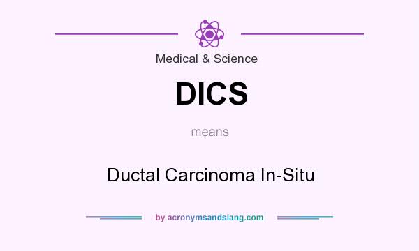 What does DICS mean? It stands for Ductal Carcinoma In-Situ