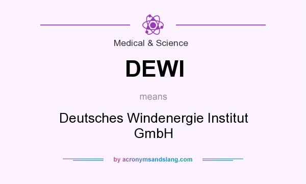 What does DEWI mean? It stands for Deutsches Windenergie Institut GmbH