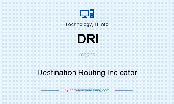 What does DRI mean? It stands for Destination Routing Indicator
