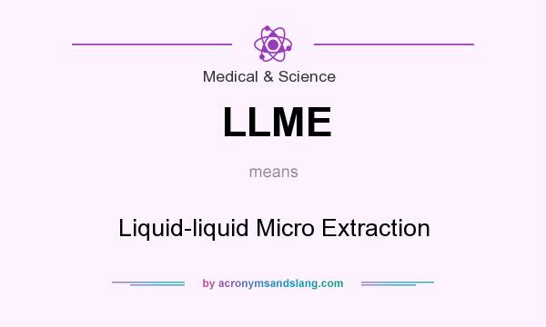 What does LLME mean? It stands for Liquid-liquid Micro Extraction