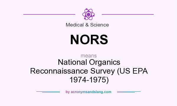 What does NORS mean? It stands for National Organics Reconnaissance Survey (US EPA 1974-1975)