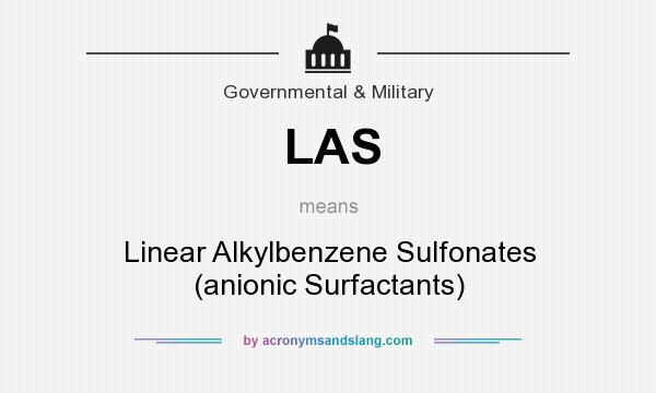 What does LAS mean? It stands for Linear Alkylbenzene Sulfonates (anionic Surfactants)
