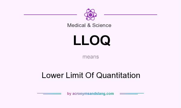 What does LLOQ mean? It stands for Lower Limit Of Quantitation