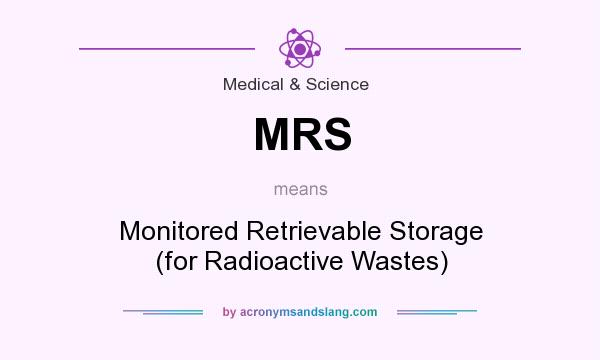What does MRS mean? It stands for Monitored Retrievable Storage (for Radioactive Wastes)