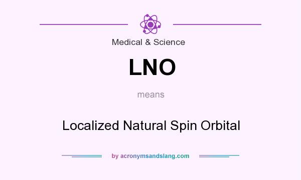 What does LNO mean? It stands for Localized Natural Spin Orbital