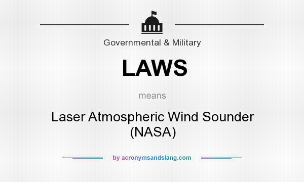 What does LAWS mean? It stands for Laser Atmospheric Wind Sounder (NASA)