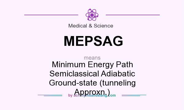 What does MEPSAG mean? It stands for Minimum Energy Path Semiclassical Adiabatic Ground-state (tunneling Approxn.)