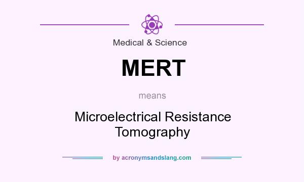 What does MERT mean? It stands for Microelectrical Resistance Tomography