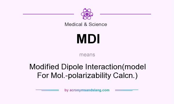 What does MDI mean? It stands for Modified Dipole Interaction(model For Mol.-polarizability Calcn.)
