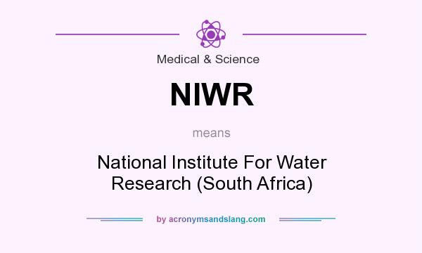 What does NIWR mean? It stands for National Institute For Water Research (South Africa)