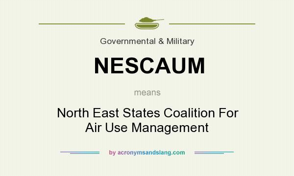 What does NESCAUM mean? It stands for North East States Coalition For Air Use Management