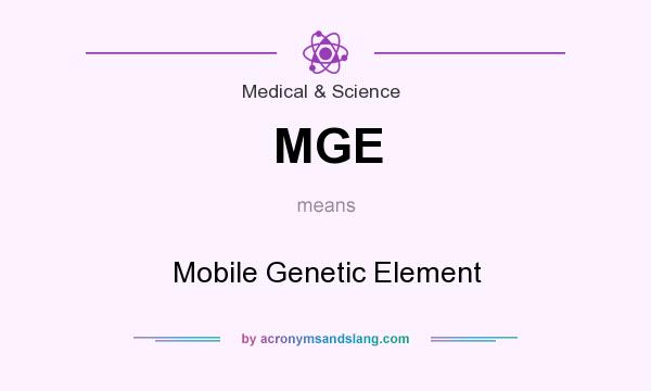 What does MGE mean? It stands for Mobile Genetic Element