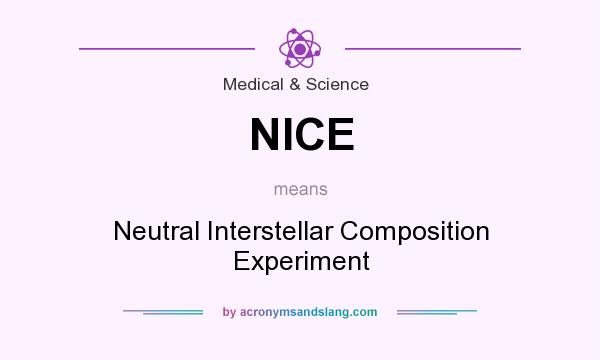 What does NICE mean? It stands for Neutral Interstellar Composition Experiment
