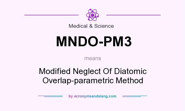 What does MNDO-PM3 mean? It stands for Modified Neglect Of Diatomic Overlap-parametric Method