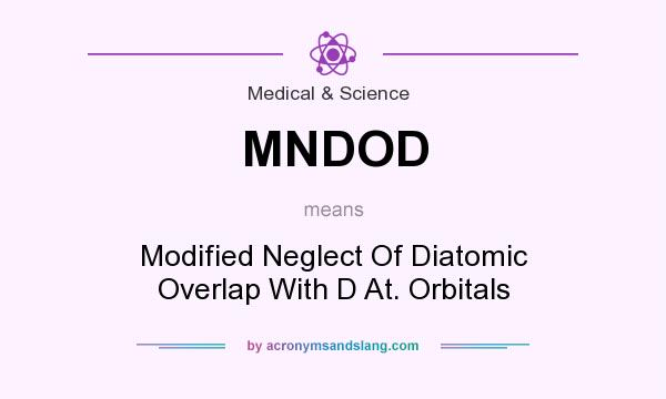 What does MNDOD mean? It stands for Modified Neglect Of Diatomic Overlap With D At. Orbitals