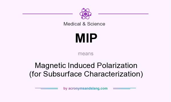 What does MIP mean? It stands for Magnetic Induced Polarization (for Subsurface Characterization)