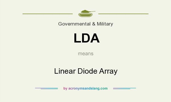 What does LDA mean? It stands for Linear Diode Array
