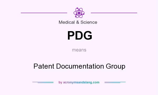 What does PDG mean? It stands for Patent Documentation Group
