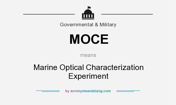 What does MOCE mean? It stands for Marine Optical Characterization Experiment