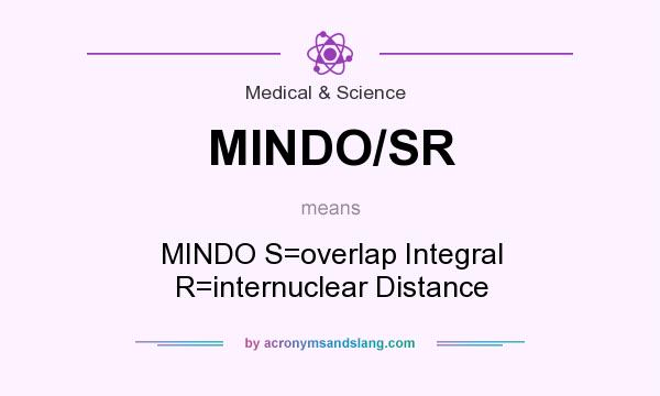 What does MINDO/SR mean? It stands for MINDO S=overlap Integral R=internuclear Distance