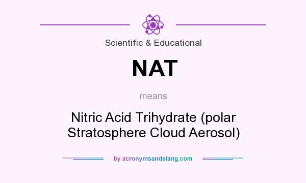 What does NAT mean? It stands for Nitric Acid Trihydrate (polar Stratosphere Cloud Aerosol)