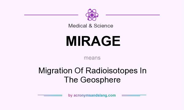 What does MIRAGE mean? It stands for Migration Of Radioisotopes In The Geosphere
