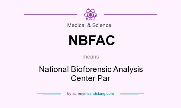 What does NBFAC mean? It stands for National Bioforensic Analysis Center Par