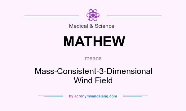 What does MATHEW mean? It stands for Mass-Consistent-3-Dimensional Wind Field