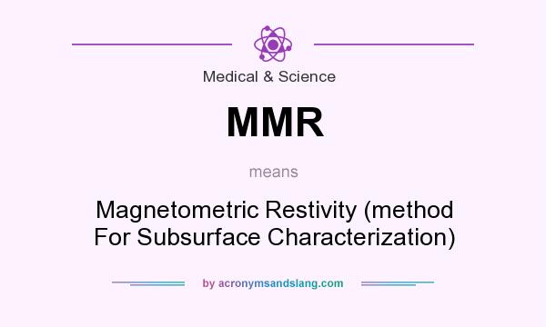 What does MMR mean? It stands for Magnetometric Restivity (method For Subsurface Characterization)