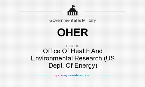 What does OHER mean? It stands for Office Of Health And Environmental Research (US Dept. Of Energy)