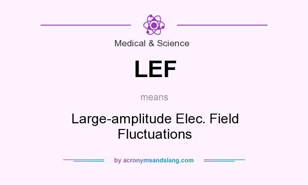 What does LEF mean? It stands for Large-amplitude Elec. Field Fluctuations