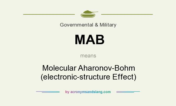 What does MAB mean? It stands for Molecular Aharonov-Bohm (electronic-structure Effect)