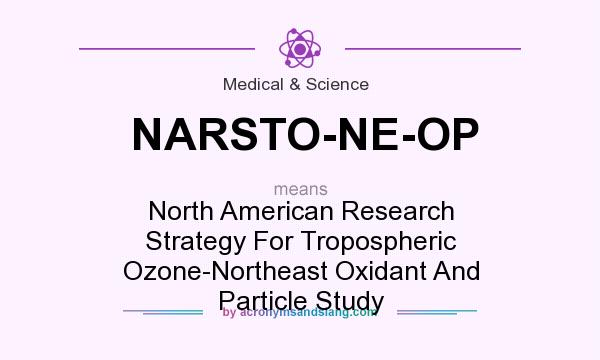 What does NARSTO-NE-OP mean? It stands for North American Research Strategy For Tropospheric Ozone-Northeast Oxidant And Particle Study