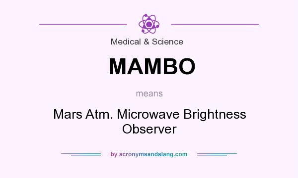 What does MAMBO mean? It stands for Mars Atm. Microwave Brightness Observer