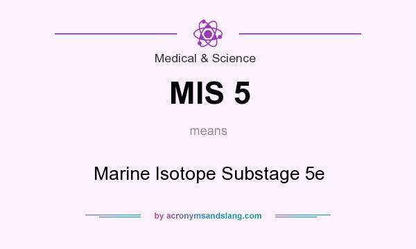 What does MIS 5 mean? It stands for Marine Isotope Substage 5e