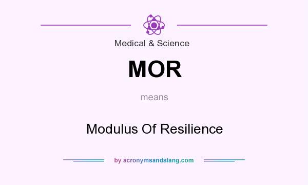 What does MOR mean? It stands for Modulus Of Resilience