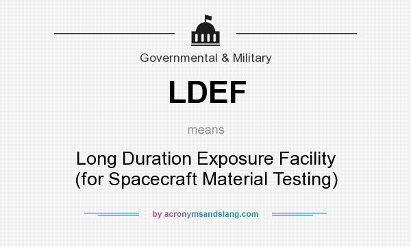 What does LDEF mean? It stands for Long Duration Exposure Facility (for Spacecraft Material Testing)