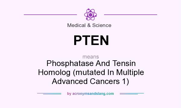 What does PTEN mean? It stands for Phosphatase And Tensin Homolog (mutated In Multiple Advanced Cancers 1)